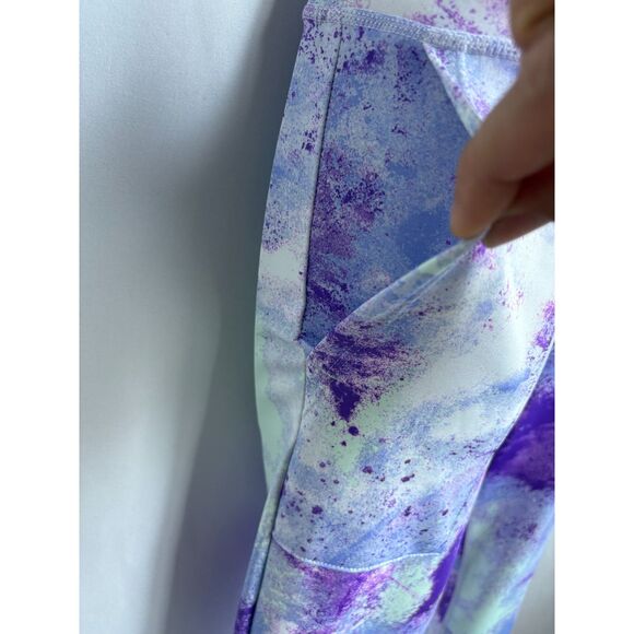 Nike Dri Fit Tight Fit Girls Tie Dye Printed Leggings Purple Blue sz L Stardust - Picture 7 of 13